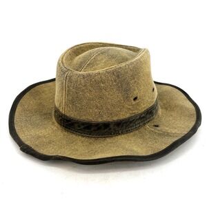 Scala Mens Unisex Canvas Safari Hat Tan Medium 100% Cotton Medium